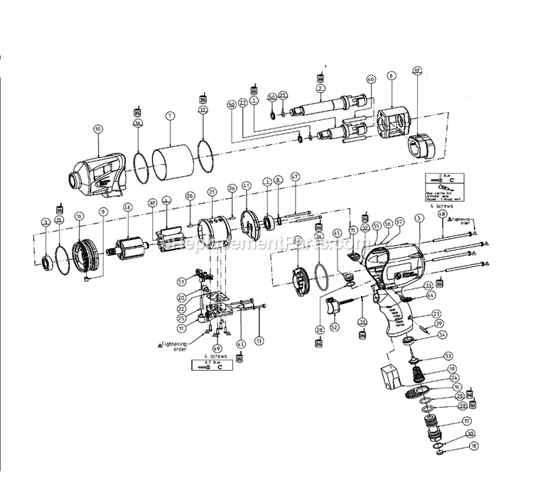 Chicago Pneumatic CP7759Q-2 Air Impact Wrench Power Tool Section 1 Diagram